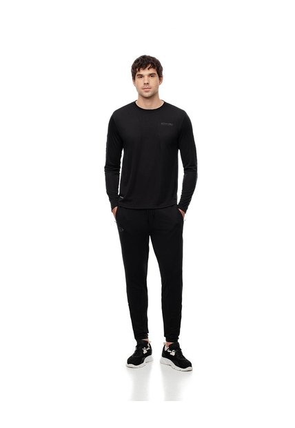 Pantalón Deportivo Control Humedad Negro Hombre Negro