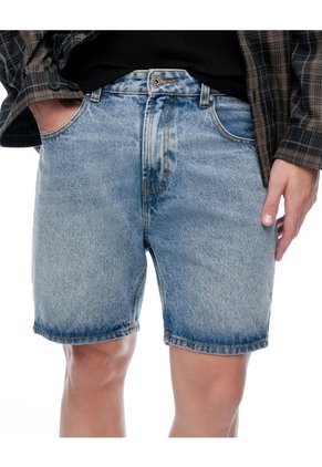 Bermuda Denim Regular índigo Medio Hombre Azul