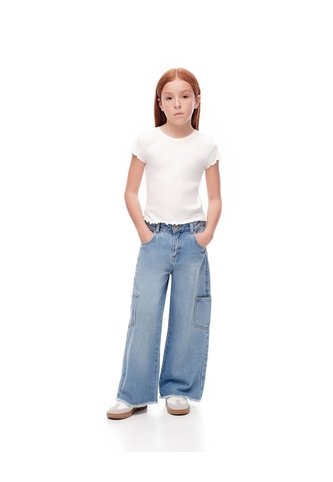 Jean Cargo Tiro Medio índigo Medio Niña Azul Gef
