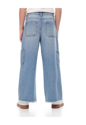 Jean Cargo Tiro Medio índigo Medio Niña Azul