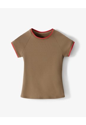 Camiseta Slim Algodón Negra Mujer Cafe