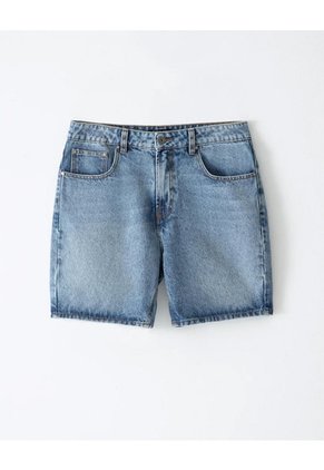 Bermuda Denim Regular índigo Medio Hombre Azul
