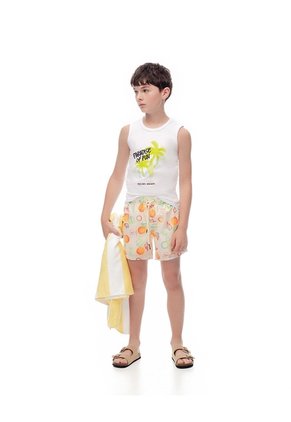 Camisilla Algodón Blanca Estampada Niño Blanco