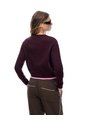 Suéter Tejido Regular Botones Vinotinto Mujer Violeta de Gef