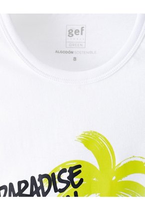 Camisilla Algodón Blanca Estampada Niño Blanco