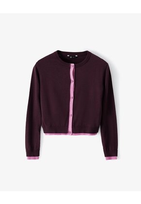 Suéter Tejido Regular Botones Vinotinto Mujer Violeta