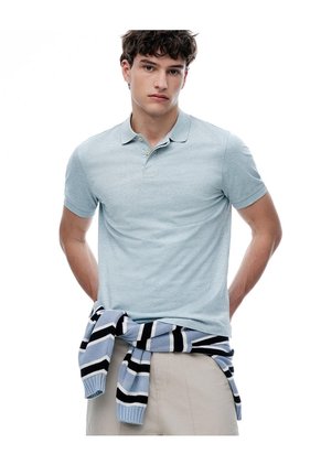Polo Slim Algodón Azul Hombre Azul