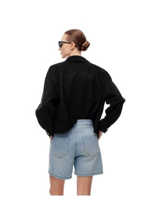 Short Tiro Alto Denim índigo Medio Mujer Azul