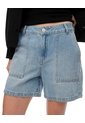 Short Tiro Alto Denim índigo Medio Mujer Azul de Gef