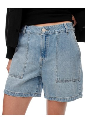 Short Tiro Alto Denim índigo Medio Mujer Azul