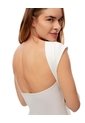Camiseta Crop Slim Doble Tela Blanca Mujer Blanco de Gef