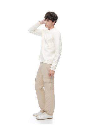 Pantalón Cargo Slim Algodón Habano Hombre Marron