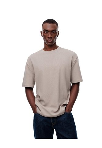 Camiseta Regular Taupe Hombre Marron Gef