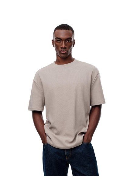 Camiseta Regular Taupe Hombre Marron