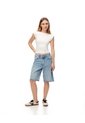Camiseta Crop Slim Doble Tela Blanca Mujer Blanco de Gef