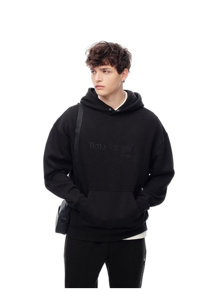 Buzo Tipo Hoddie Negro Hombre Negro