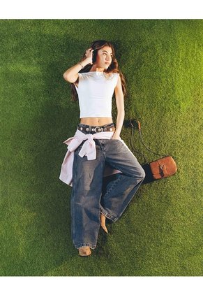 Camiseta Crop Slim Doble Tela Blanca Mujer Blanco