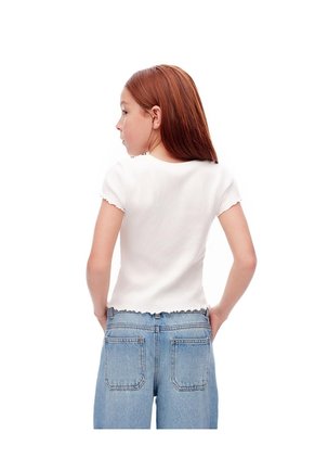 Camiseta Slim Algodón Blanca Niña Blanco