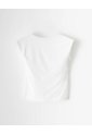 Camiseta Crop Slim Doble Tela Blanca Mujer Blanco de Gef