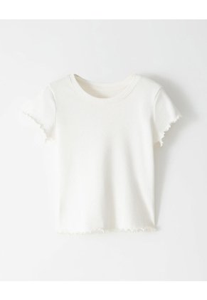 Camiseta Slim Algodón Blanca Niña Blanco