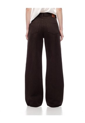 Jean Wide Leg Tiro Alto Chocolate Mujer Chocolate