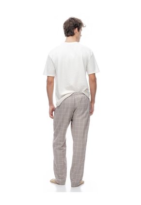 Pantalón Regular Taupe Cuadros Hombre Marron Claro