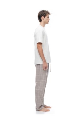 Pantalón Regular Taupe Cuadros Hombre Marron Claro