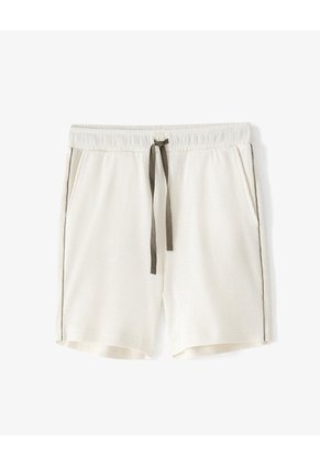 Bermuda Regular Algodón Texturizada Vainilla Niño Beige