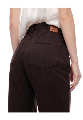 Jean Wide Leg Tiro Alto Chocolate Mujer Chocolate