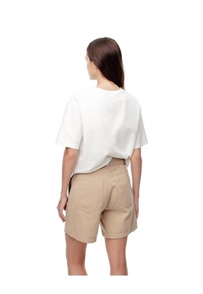 Short Tiro Alto Denim Caqui Mujer Beige