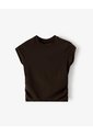 Camiseta Crop Slim Chocolate Mujer Chocolate de Gef