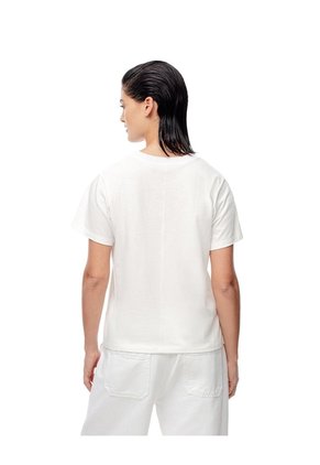 Camiseta Regular Algodón Blanca Mujer Blanco