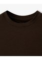 Camiseta Crop Slim Chocolate Mujer Chocolate de Gef