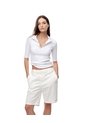 Polo Slim Tejido De Punto Algodón Blanca Mujer Blanco de Gef