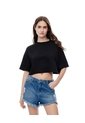 Short Tiro Medio Denim Desgaste índigo Medio Mujer Azul de Gef
