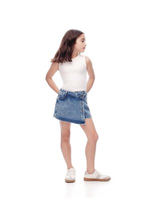 Falda Short Denim índigo Oscuro Niña Azul Oscuro