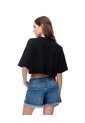 Short Tiro Medio Denim Desgaste índigo Medio Mujer Azul de Gef