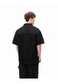 Camisa Manga Corta Denim Regular Negra Hombre Azul de Gef
