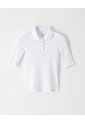 Polo Slim Tejido De Punto Algodón Blanca Mujer Blanco de Gef