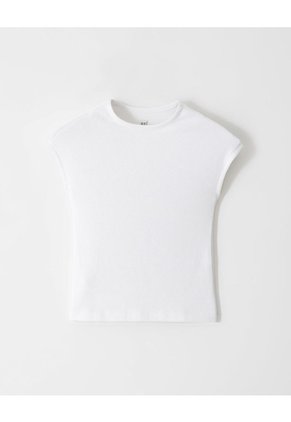 Camiseta Slim Manga Corta Blanca Mujer Blanco