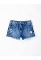 Short Tiro Medio Denim Desgaste índigo Medio Mujer Azul de Gef