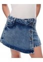 Falda Short Denim índigo Oscuro Niña Azul Oscuro de Gef