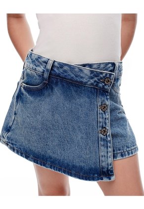 Falda Short Denim índigo Oscuro Niña Azul Oscuro