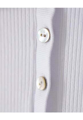 Polo Slim Tejido De Punto Algodón Blanca Mujer Blanco