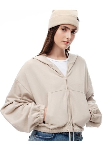 Chaqueta Regular Algodón Arena Mujer Beige Gef