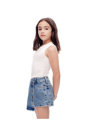 Falda Short Denim índigo Oscuro Niña Azul Oscuro