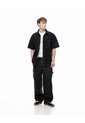 Camisa Manga Corta Denim Regular Negra Hombre Azul de Gef