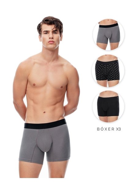 Bóxer Medio Algodón Jersey X3unds Surtido Hombre Multicolor