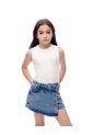Falda Short Denim índigo Oscuro Niña Azul Oscuro de Gef