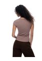 Camiseta Slim Manga Corta Café Mujer Cafe de Gef
